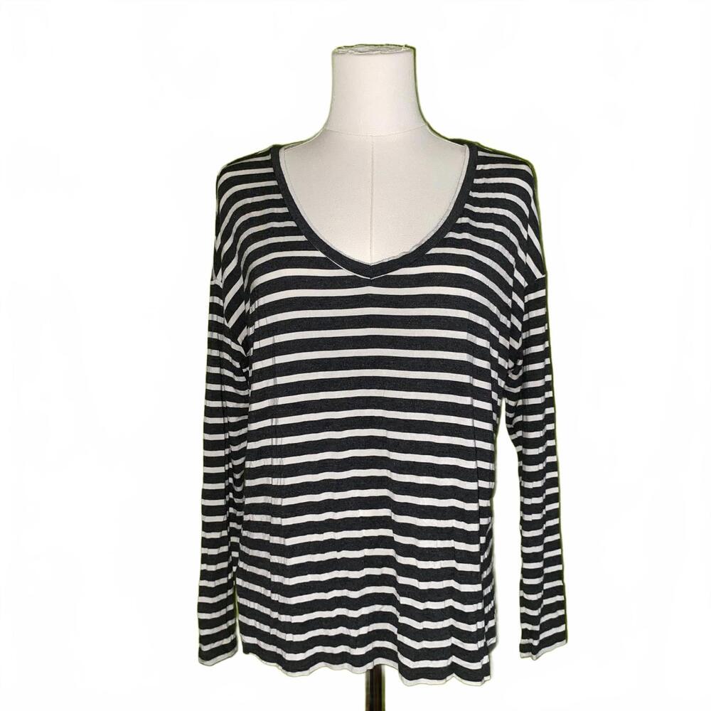 AEO Soft & Sexy Striped Top XS Black White Y2K Casual Minimal Everyday Style